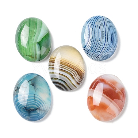 Natural Striped Agate/Banded Agate Cabochons G-H296-01E-1