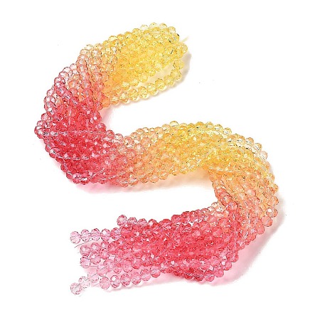 Transparent Painted Glass Beads Strands DGLA-A034-T6mm-A07-1