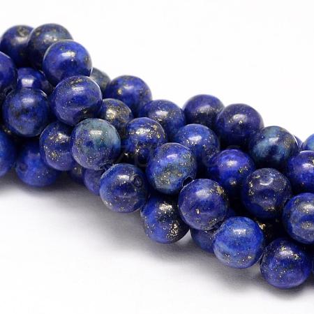 Natural Lapis Lazuli Round Beads Strands G-I181-10-6mm-1