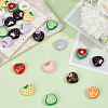 40Pcs Printed Opaque Acrylic Beads MACR-PA0001-76-7