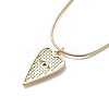 5Pcs 5 Color Cubic Zirconia Heart with Evil Eye Pendant Necklaces Set with Round Snake Chains NJEW-JN04086-6