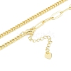 Brass Cuban Link Chain & Paperclip Chain Necklace Making NJEW-U008-08G-2