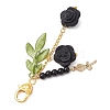 Silicone Rose Pendant Decorations HJEW-JM02590-03-4