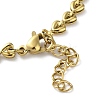 304 Stainless Steel Heart Link Chain Bracelets for Women BJEW-G712-01G-3