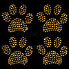 Paw Print Hotfix Glass Rhinestone DIY-WH0453-71B-02-1