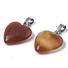 Heart Natural Carnelian Pendants X-G-Q438-17-3