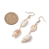 304 Stainless Steel Shell Shape Dangle Earrings EJEW-JE06265-02-3