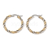 Ion Plating(IP) 201 Stainless Steel Twist Hoop Earrings EJEW-I309-34GP-1