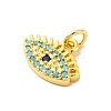 Real 18K Gold Plated Rack Plating Brass Micro Pave Cubic Zirconia Pendants Charms KK-S396-01C-2