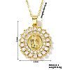 Brass Cubic Zirconia Flat Round Design Virgin Mary Pendant Exquisite Necklaces HH6132-1-1