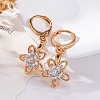 Brass Micro Pave Clear Cubic Zirconia Leverback Earrings EJEW-K300-53G-3