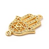 Eco-Friendly Rack Plating Brass Micro Pave Clear Cubic Zirconia Connector Charms KK-F847-05G-3