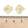 Brass Micro Pave Clear Cubic Zirconia Pendants ZIRC-P120-09G-3