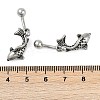 Fish 316 Surgical Stainless Steel Belly Button Rings/Earrings EJEW-G416-15AS-5