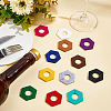 BENECREAT 60Pcs 12 Colors Felt Wine Glass Charms AJEW-BC0003-09-5