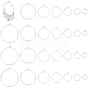 BENECREAT 54Pcs 7 Styles Brass Hoop Earring Findings KK-BC0013-33P-1