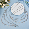 2Pcs Iron Twisted Chain Butterfly Tassel Waist Chains for Women AJEW-HS0001-14-5