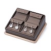 Wooden Covered with PU Leather Earring Displays EDIS-F004-02B-1