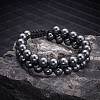 Synthetic Hematite Braided Bead Bracelet BJEW-SW00001-18-4