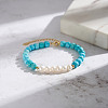 Synthetic Turquoise & Natural Freshwater Pearl & 925 Sterling Silver Beaded Bracelets for Women BJEW-G726-01G-3