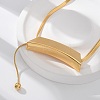 304 Stainless Steel Curved Tube Snake Chain Necklaces for Women NJEW-Z061-04G-02-3