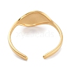 304 Stainless Steel Teardrop Open Cuff Rings for Women RJEW-K273-05G-3