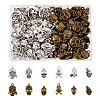 SUPERFINDINGS 120Pcs 12 Style Tibetan Style Alloy Pendants SKUL-FH0001-01-1