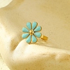 304 Stainless Steel Enamel Stud Rings for Women RJEW-U023-01G-01-1