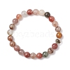 Natural Multi-Color Rutilated Quartz Beaded Stretch Bracelets for Women BJEW-JB13465-2