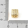 Brass Micro Pave Clear Cubic Zirconia European Beads KK-K368-01G-11-3