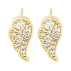 Brass Micro Pave Clear Cubic Zirconia Studs Earring EJEW-S217-G18-1