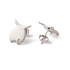 Non-Tarnish 201 Stainless Steel Stud Earring Findings with Hole EJEW-A071-11A-P-2