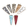 Natural Gemstone Pointed Pendants G-N326-56-1