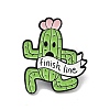 Fanny Running Cactus Finish Line Enamel Pins JEWB-R001-05EB-03-1