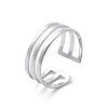 925 Sterling Silver Open Cuff Rings RJEW-S006-02S-1