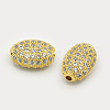 Brass Micro Pave Cubic Zirconia Beads ZIRC-F001-54G-1