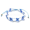 Woven Glass Flower Adjustable Braided Bead Bracelets for Women BJEW-MZ00100-04-1