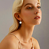 4 Pairs Brass Textured Flat Round Leverback Earrings EJEW-HS0001-22G-6