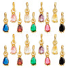 AHADERMAKER 18Pcs 9 Colors  Brass Pave Cubic Zirconia Charms KK-GA0001-31-2