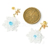 Christmas Snowflake Glass Seed Braided Dangle Earrings EJEW-MZ00233-05-3