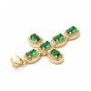 Rack Plating Brass Cubic Zirconia Pendants KK-G456-25G-04-3