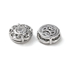 Anti-Tarnish Flat Round Rhodium Plated 925 Sterling Silver Hollow Out Beads STER-D005-02P-2