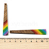 Pride Rainbow Theme Resin & Walnut Wood Pendants WOOD-K012-10A-3