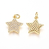 Brass Micro Pave Cubic Zirconia Pendants ZIRC-G166-29G-2