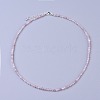 Natural Rose Quartz Beaded Necklaces NJEW-K114-B-A01-1