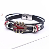 1Pc Alloy & Leather Cord Bracelets for Men Women BJEW-CL0001-56-3