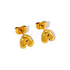 Chunk Letter 304 Stainless Steel Stud Earrings for Women EJEW-G386-01A-G-1