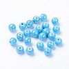 Pearlized Handmade Porcelain Round Beads PORC-S489-6mm-08-1