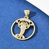 Brass Micro Pave Cubic Zirconia Pendant & Stud Earrings Sets for Women SJEW-F227-01F-G-5