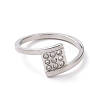 Crystal Rhinestone Square Finger Ring RJEW-D120-14B-P-2